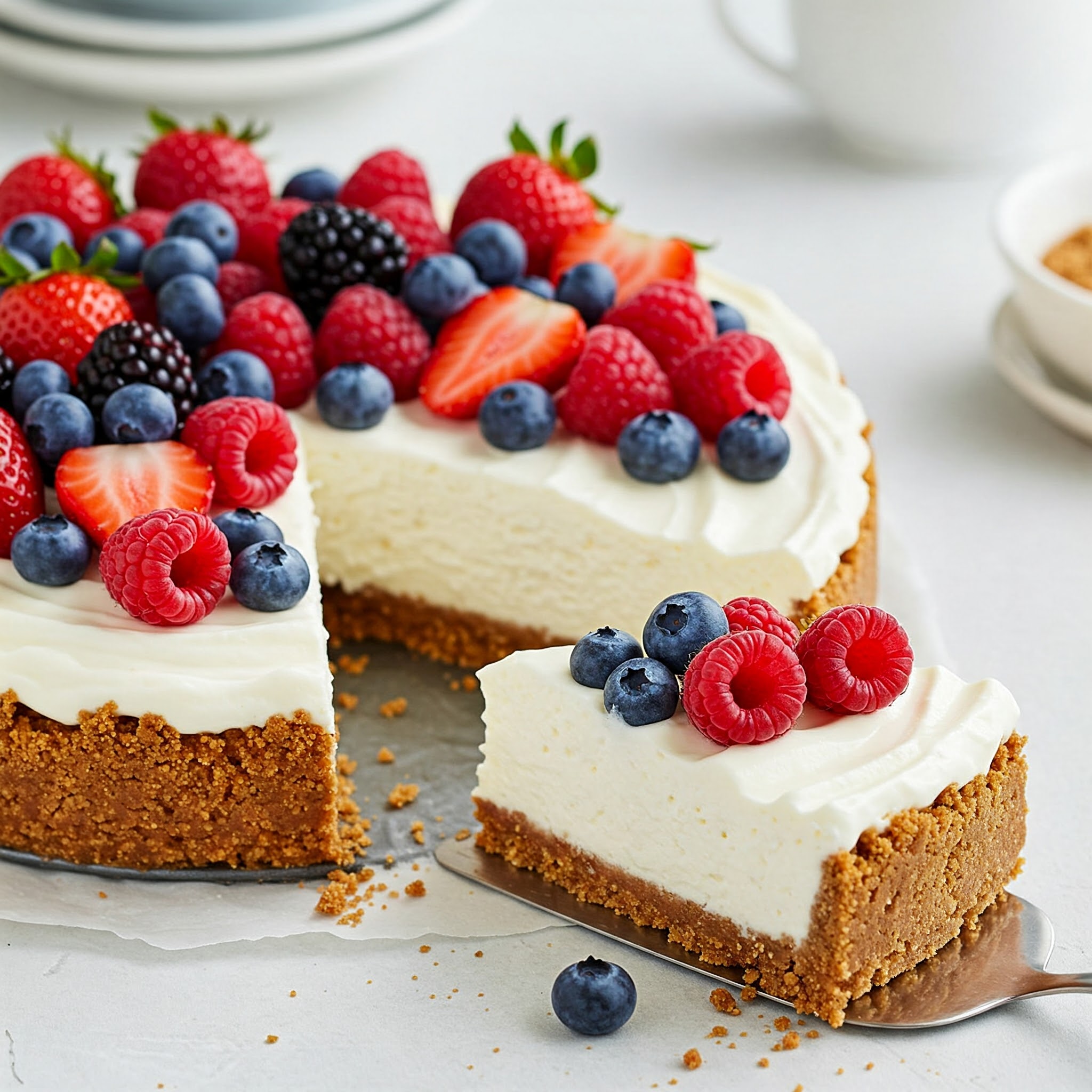 No Bake Cheesecake recipe! Quick, easy, creamy & satisfying, this homemade dessert needs no oven. Perfect for any occasion. Get the recipe now!